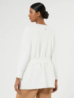 Cardigan in viscosa crêpe - AVORIO