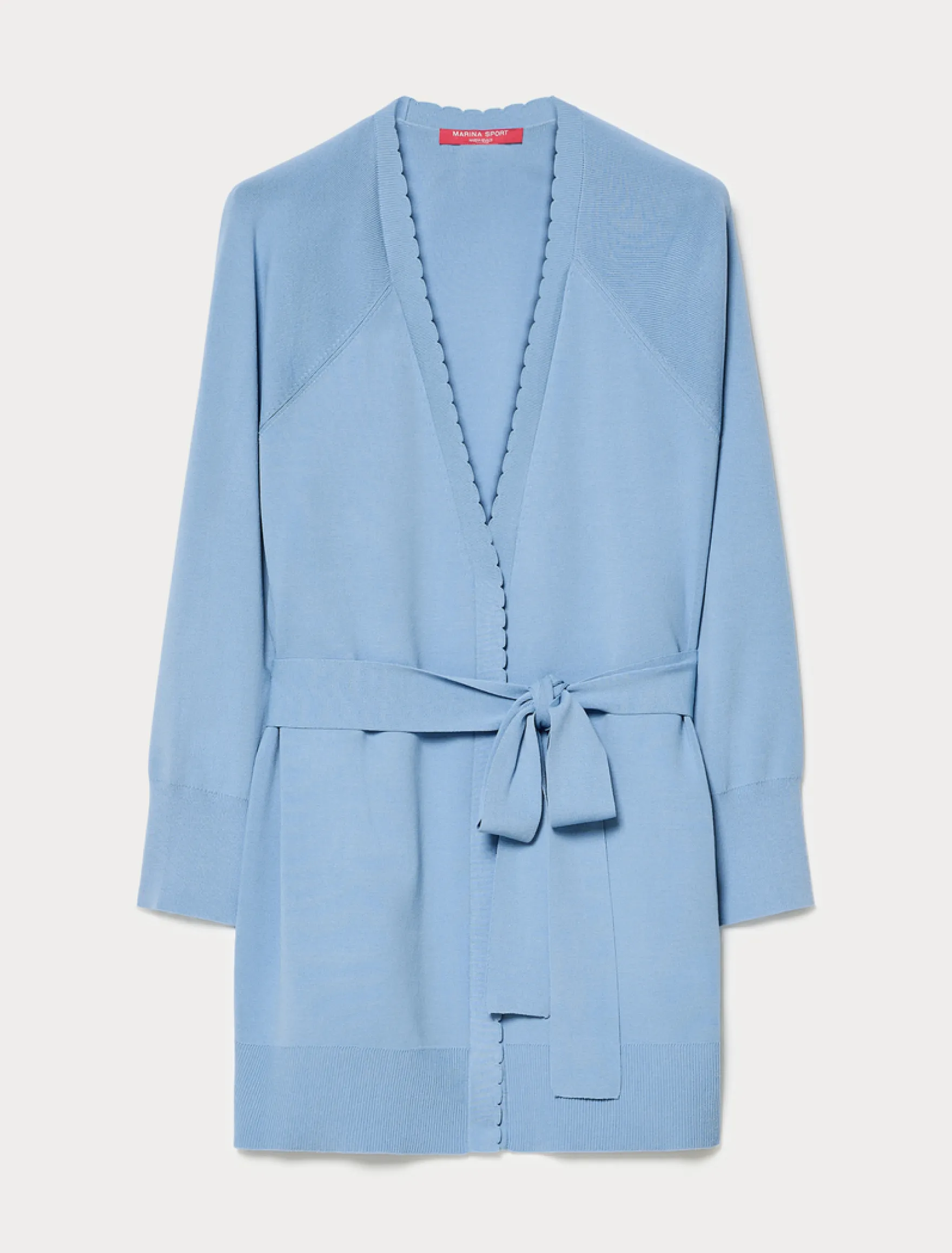 Cardigan in viscosa crêpe - AZZURRO