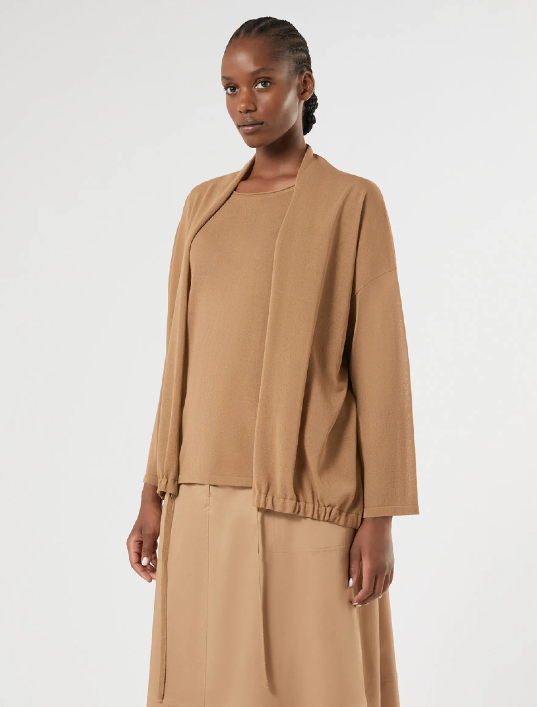 Cardigan in viscosa crêpe - BISCOTTO