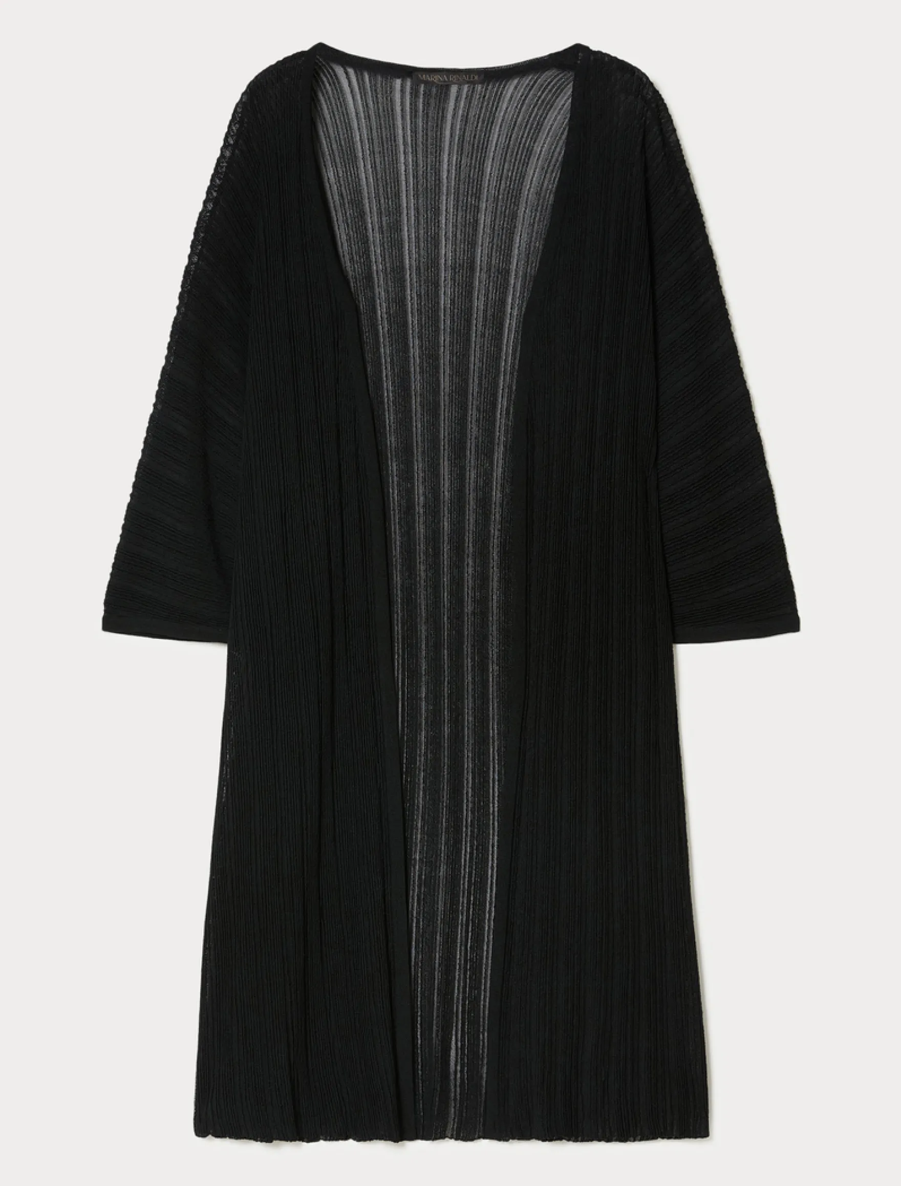 Cardigan in viscosa crêpe - NERO