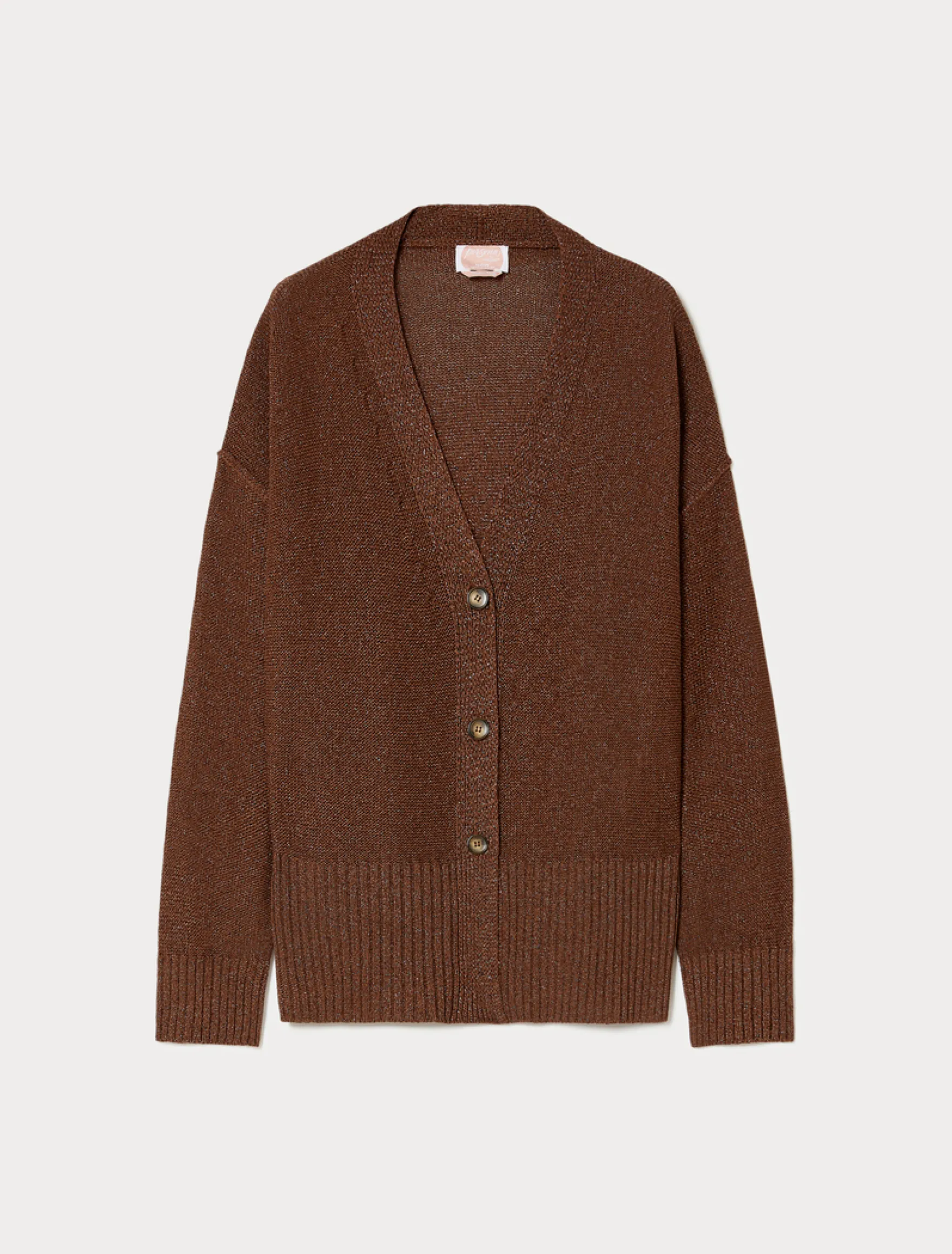 Cardigan in viscosa lurex - CARAMELLO
