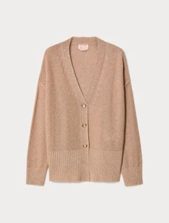 Cardigan in viscosa lurex - ROSA ANTICO