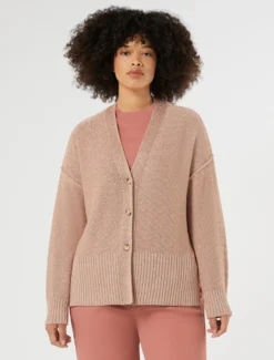 Cardigan in viscosa lurex - ROSA ANTICO