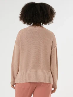 Cardigan in viscosa lurex - ROSA ANTICO