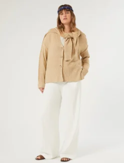 Cardigan in viscosa lurex - VANIGLIA
