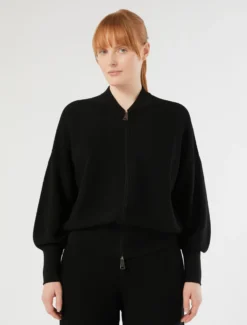 Cardigan in viscosa - NERO