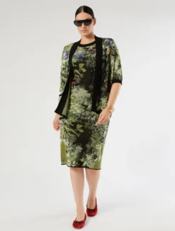 Cardigan jacquard con ricamo - NERO