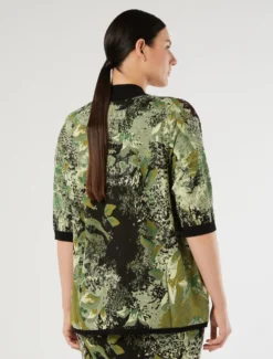 Cardigan jacquard con ricamo - NERO