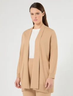 Cardigan lungo in viscosa - CAMMELLO