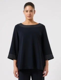Casacca in cady - BLU NOTTE