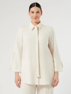 Casacca in cady con strass - BIANCO AVORIO