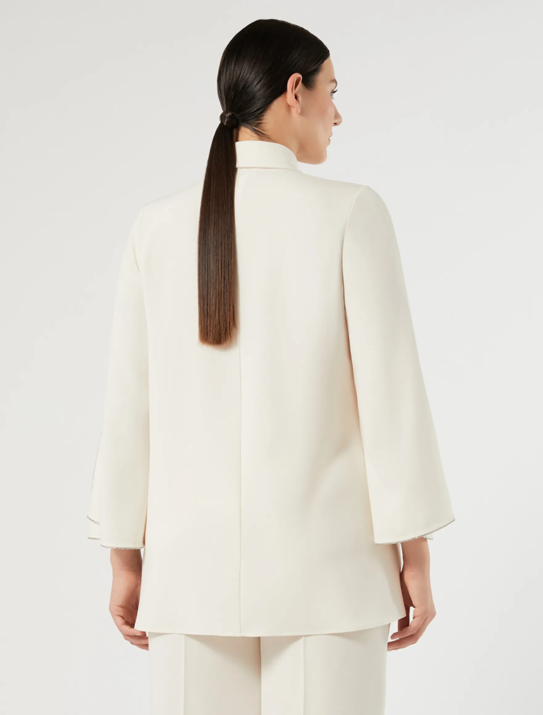 Casacca in cady con strass - BIANCO AVORIO