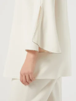 Casacca in cady con strass - BIANCO AVORIO