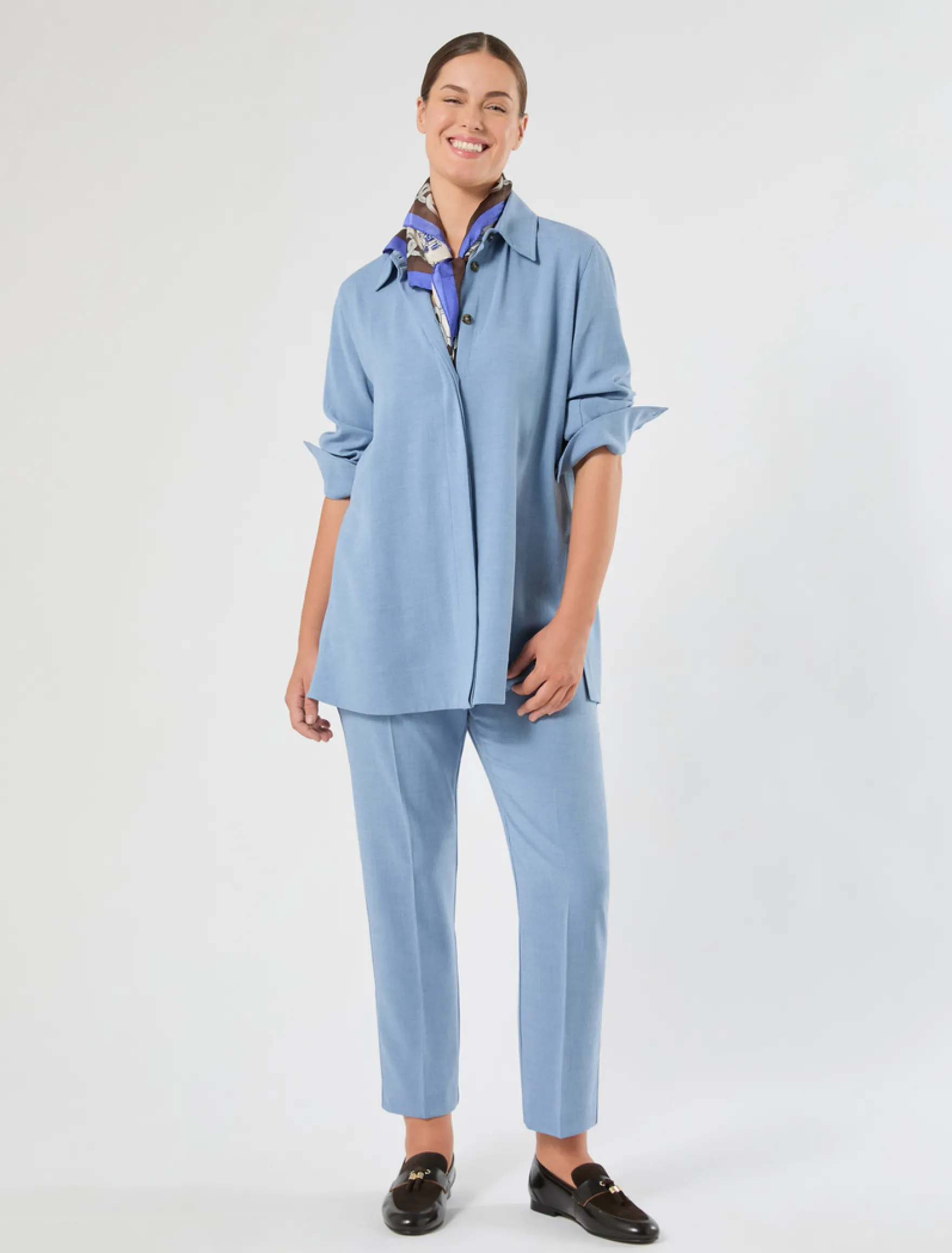 Casacca in cady mélange - AZZURRO