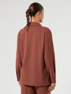 Casacca in cady mélange - MATTONE ROSSO