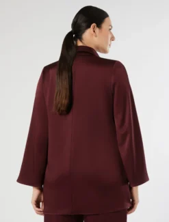 Casacca in crêpe envers satin - ROSSO VIOLA