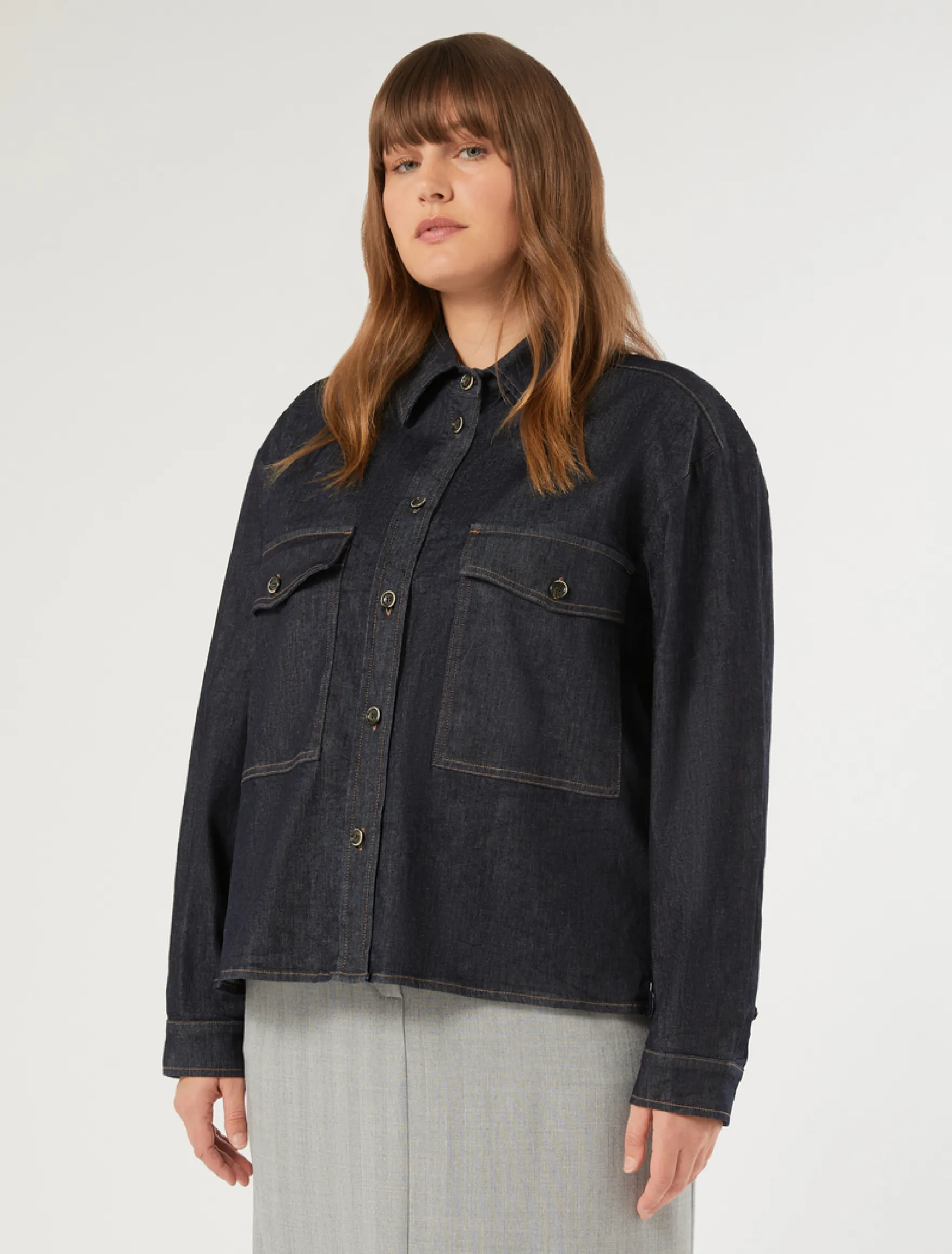 Casacca in gabardina di cotone - BLU NOTTE