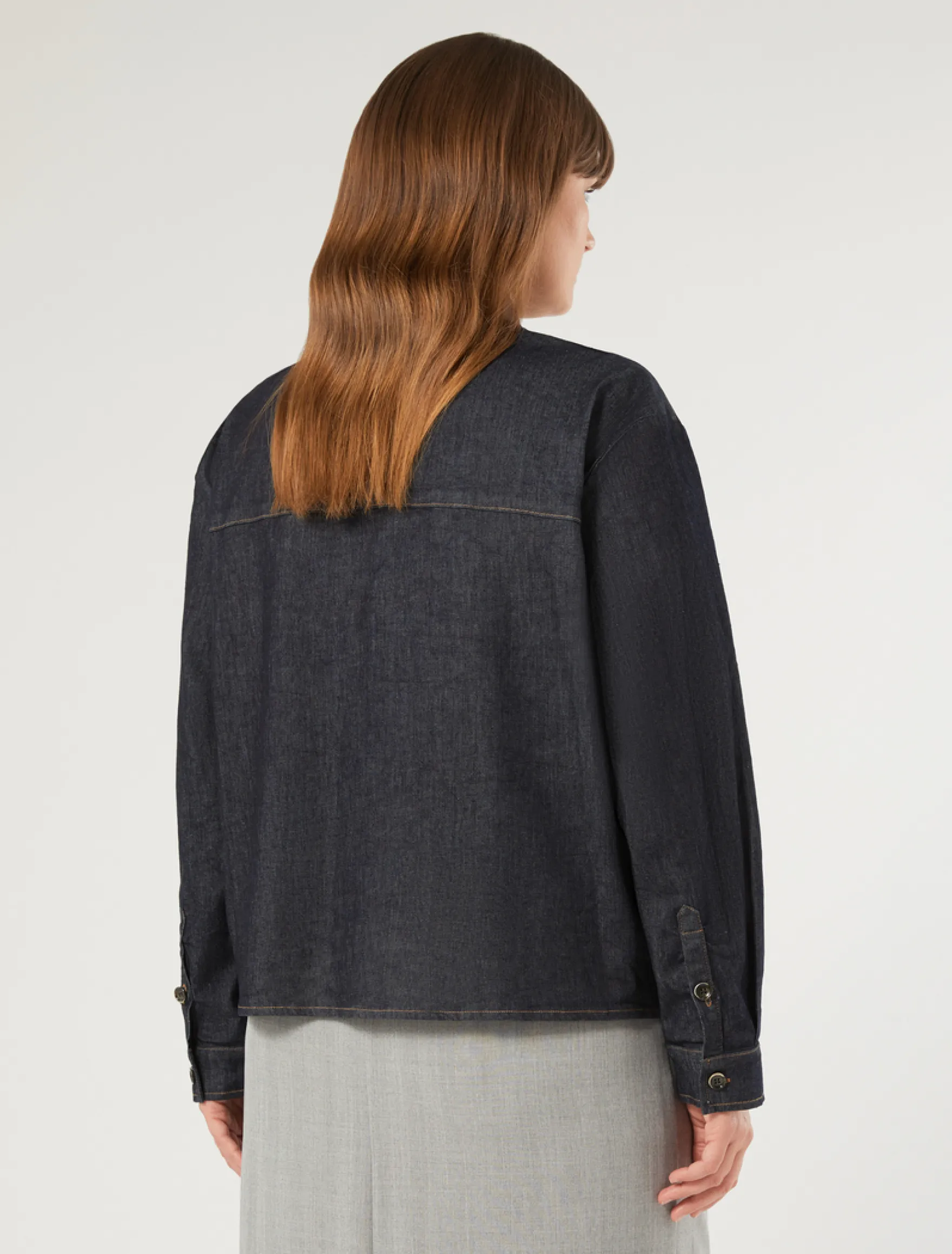 Casacca in gabardina di cotone - BLU NOTTE