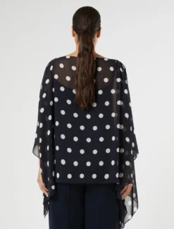 Casacca in georgette a pois - BLU MARINO
