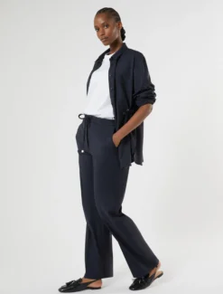 Casacca in lana natural stretch - BLU NOTTE