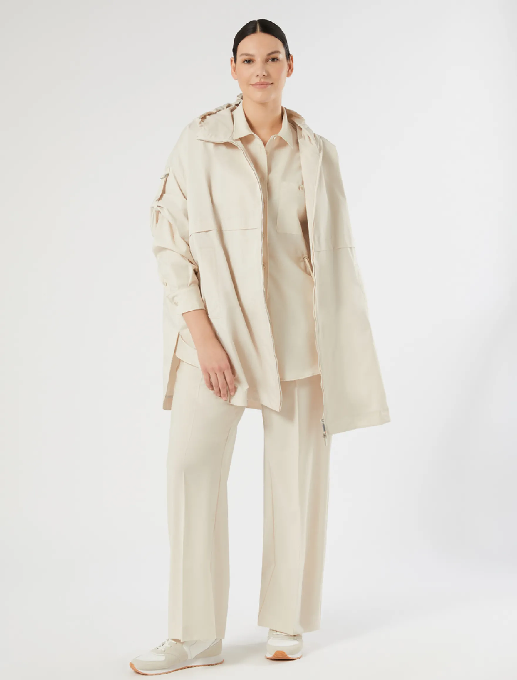 Casacca in lana natural stretch - ECRU