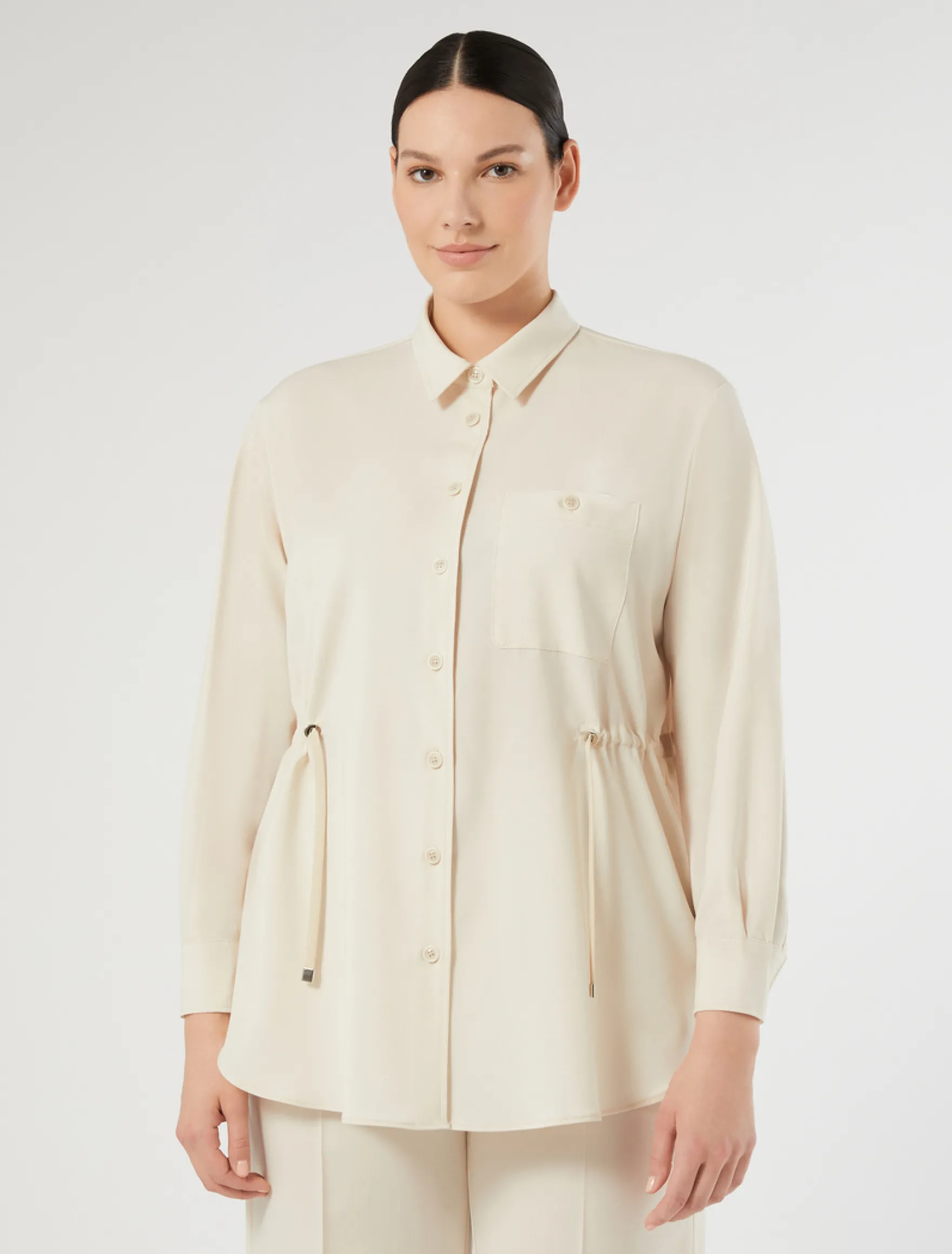 Casacca in lana natural stretch - ECRU