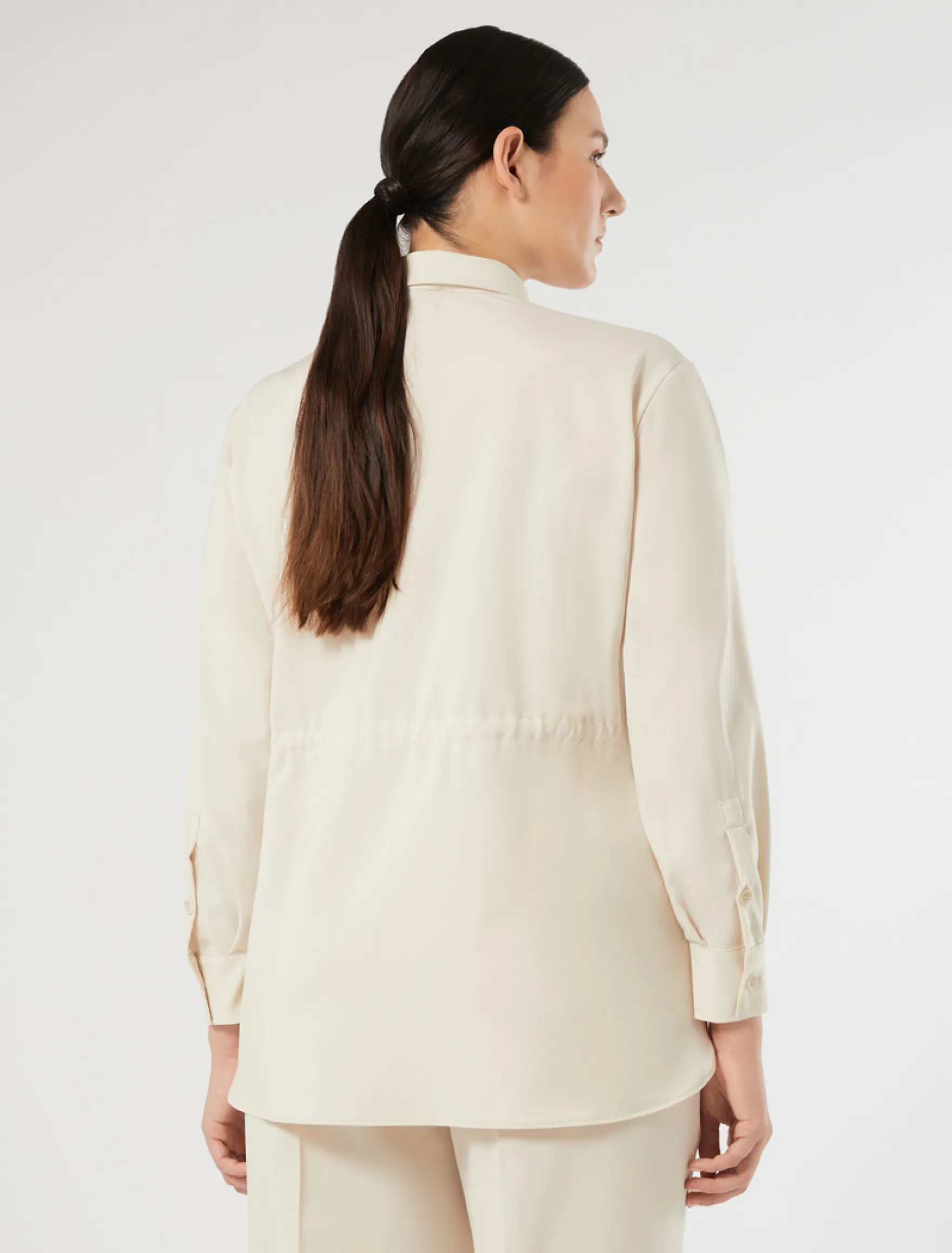 Casacca in lana natural stretch - ECRU