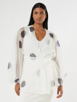 Casacca in organza di seta - BIANCO AVORIO