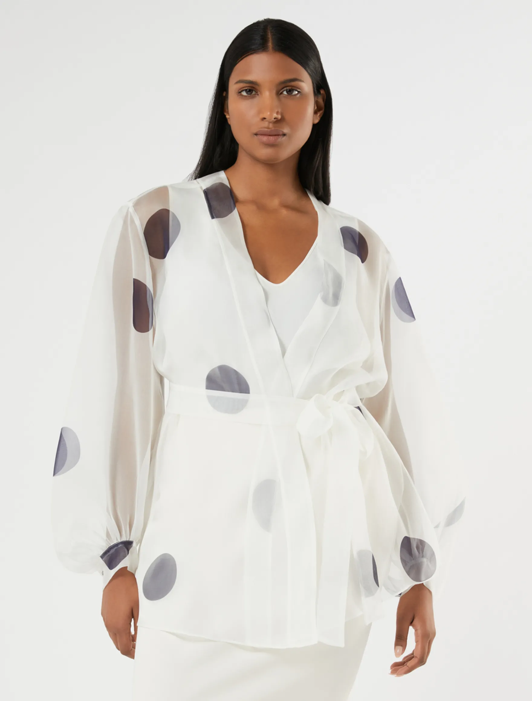 Casacca in organza di seta - BIANCO AVORIO