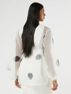 Casacca in organza di seta - BIANCO AVORIO