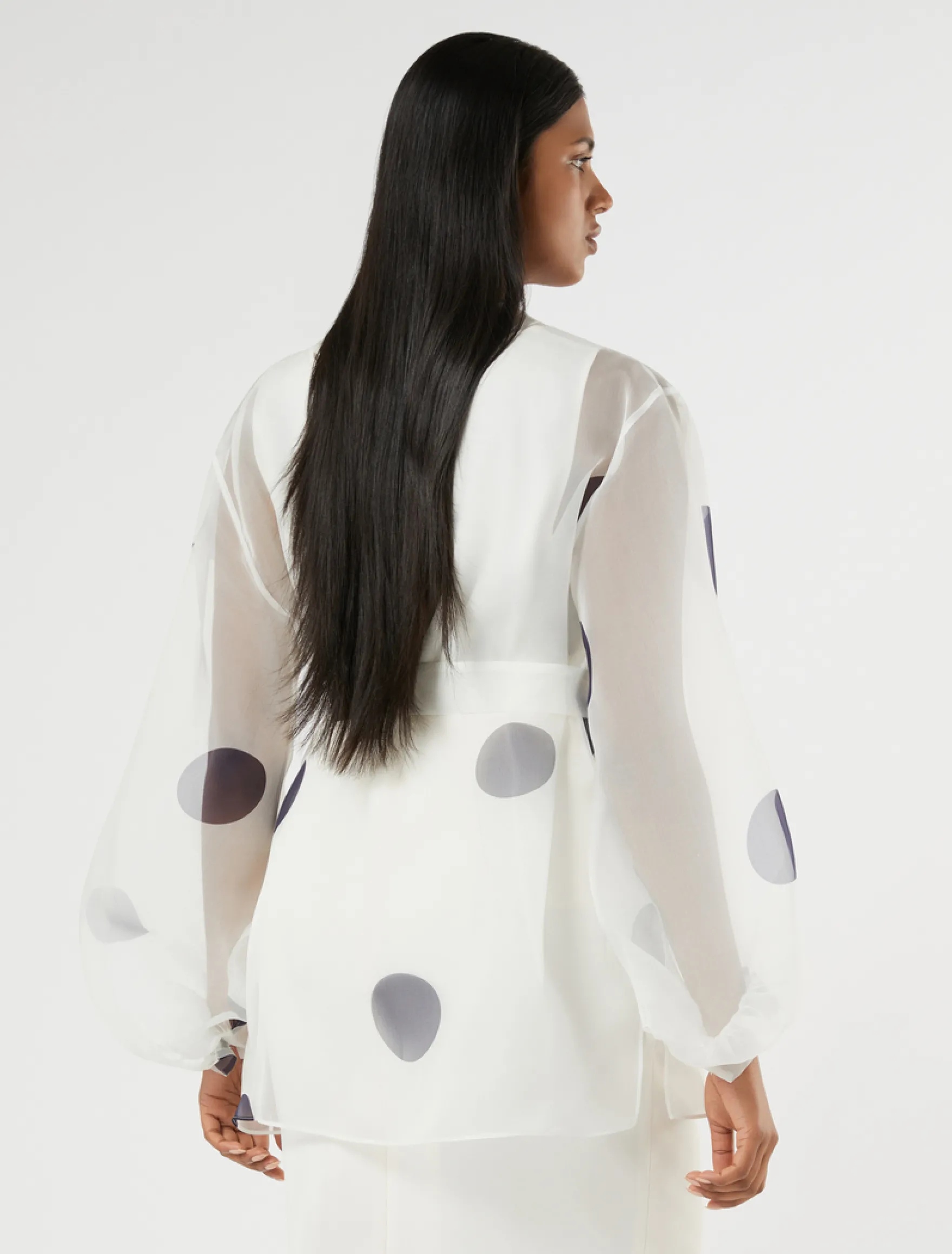 Casacca in organza di seta - BIANCO AVORIO