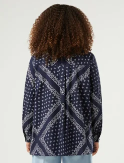 Casacca in popeline di cotone - BLU MARINO
