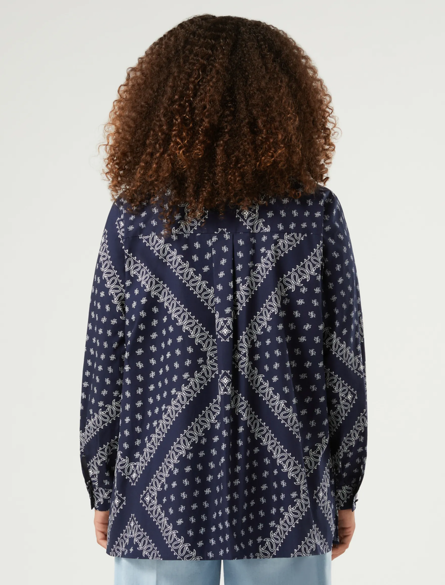 Casacca in popeline di cotone - BLU MARINO