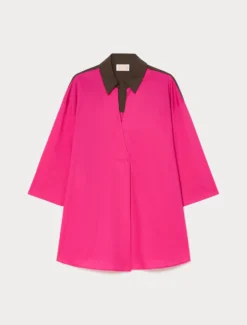 Casacca in popeline di cotone - FUXIA