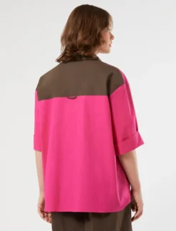 Casacca in popeline di cotone - FUXIA