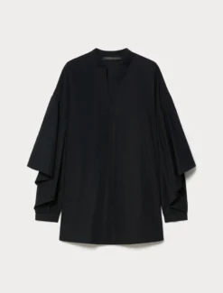 Casacca in popeline di cotone - NERO