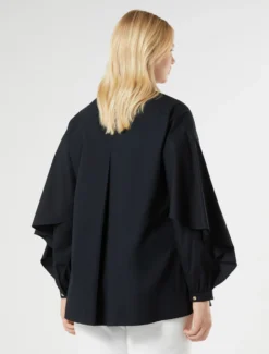 Casacca in popeline di cotone - NERO