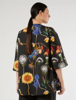 Casacca in popeline di cotone - NERO