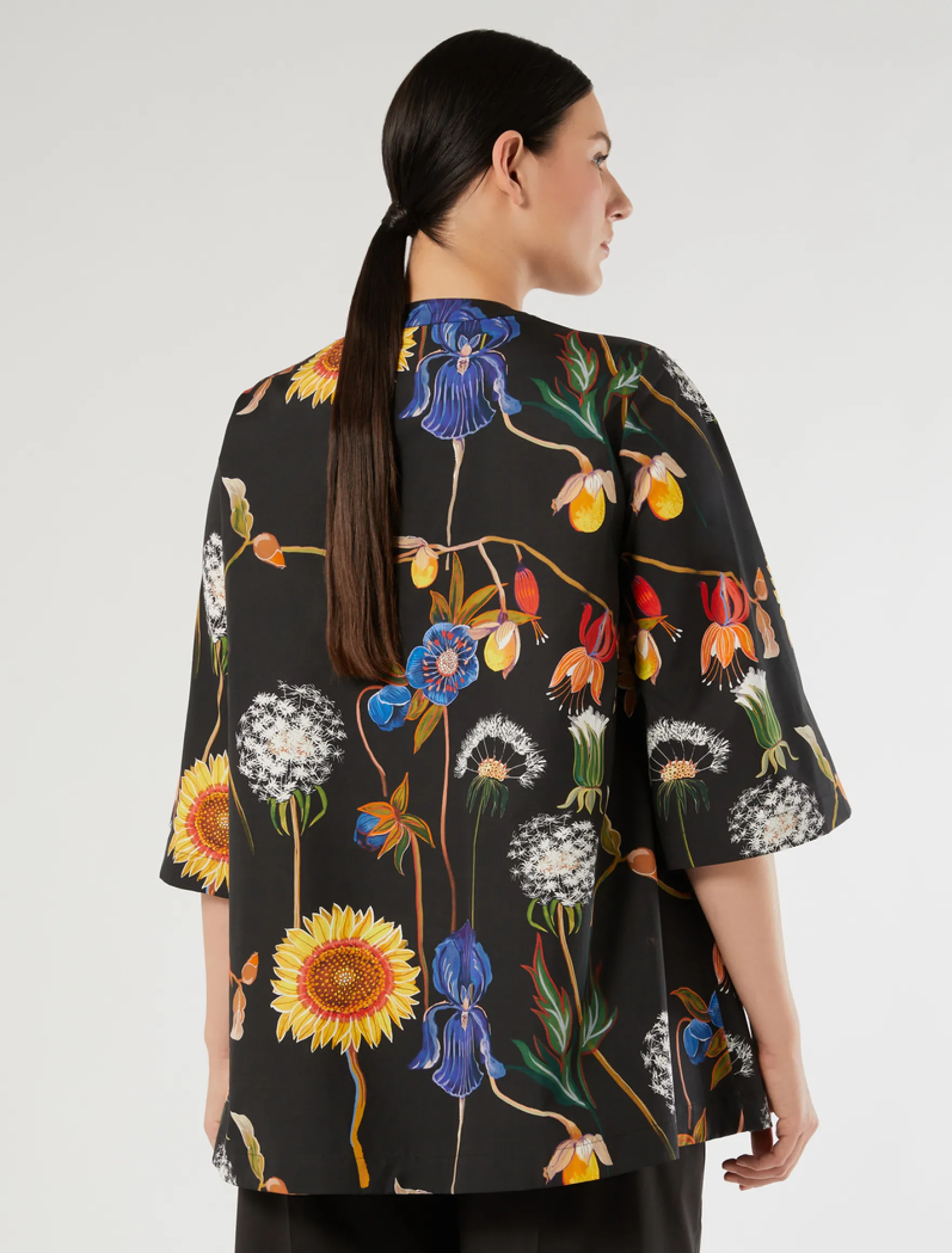 Casacca in popeline di cotone - NERO