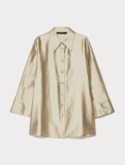 Casacca in shantung di seta - NOCCIOLA
