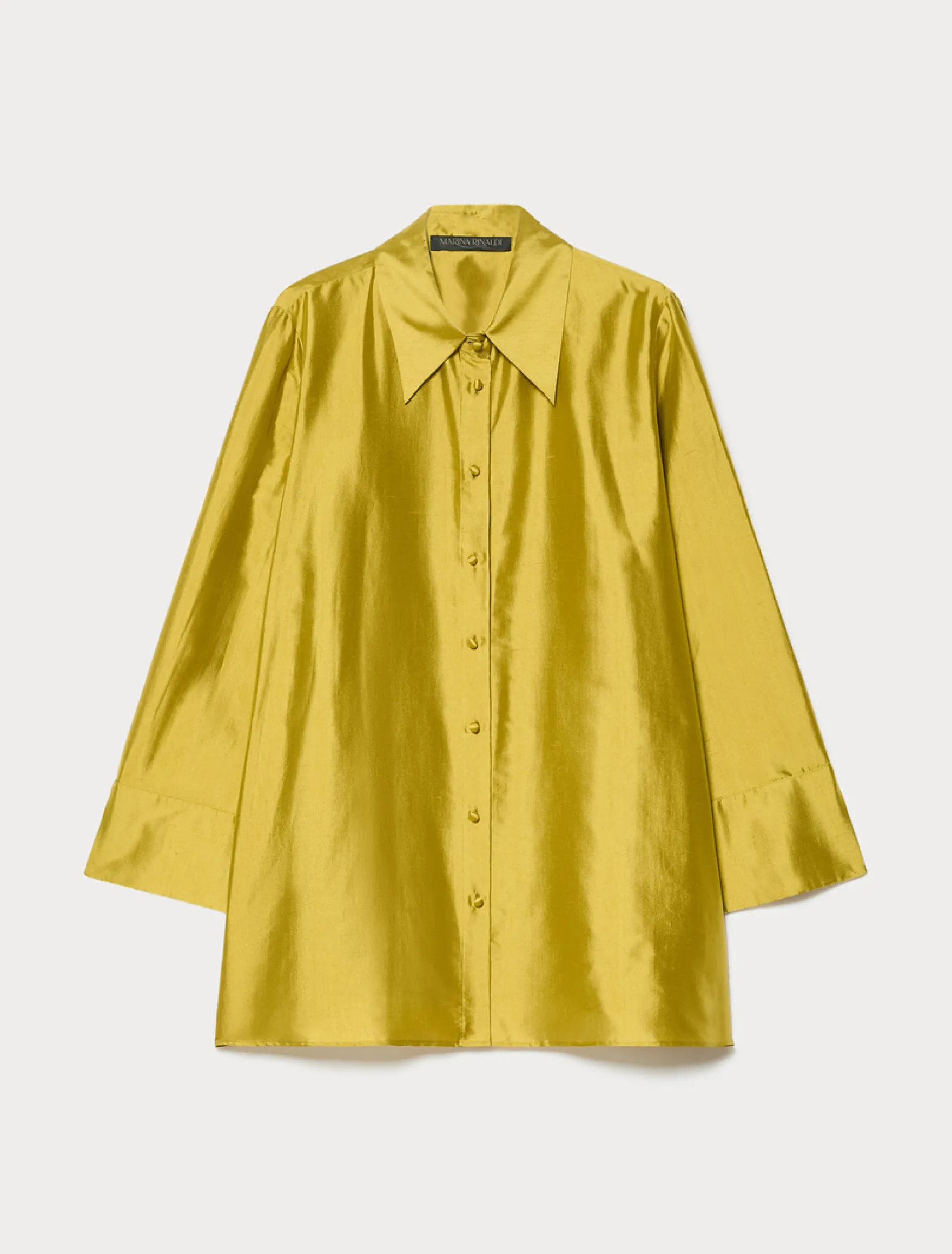 Casacca in shantung di seta - VERDE OLIVA