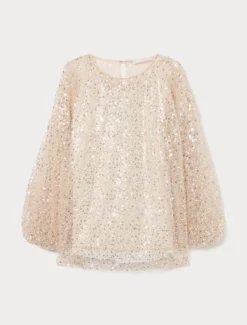 Casacca in tulle ricamato - BIANCO AVORIO