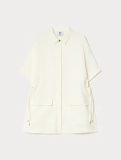 Casacca in twill di lino stretch - AVORIO