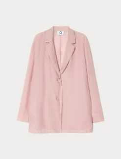 Casacca in twill di ramiè - ROSA ANTICO