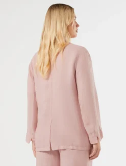 Casacca in twill di ramiè - ROSA ANTICO