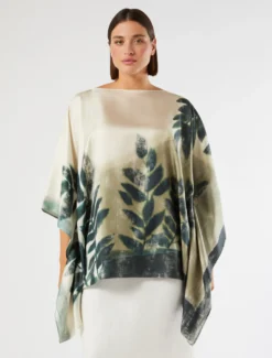 Casacca in twill di seta - VERDE OLIVA