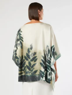 Casacca in twill di seta - VERDE OLIVA