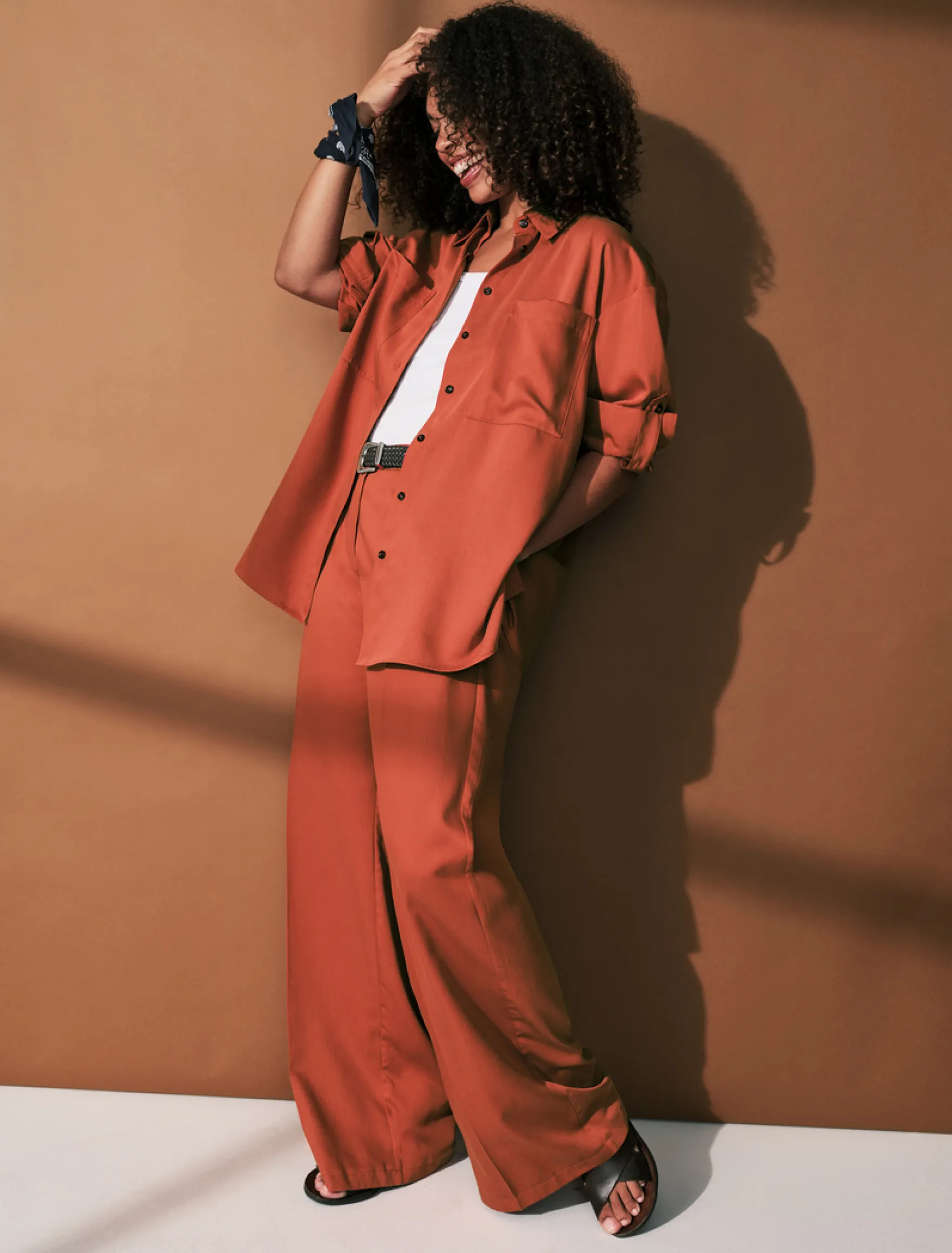 Casacca in twill di tencel - RAME