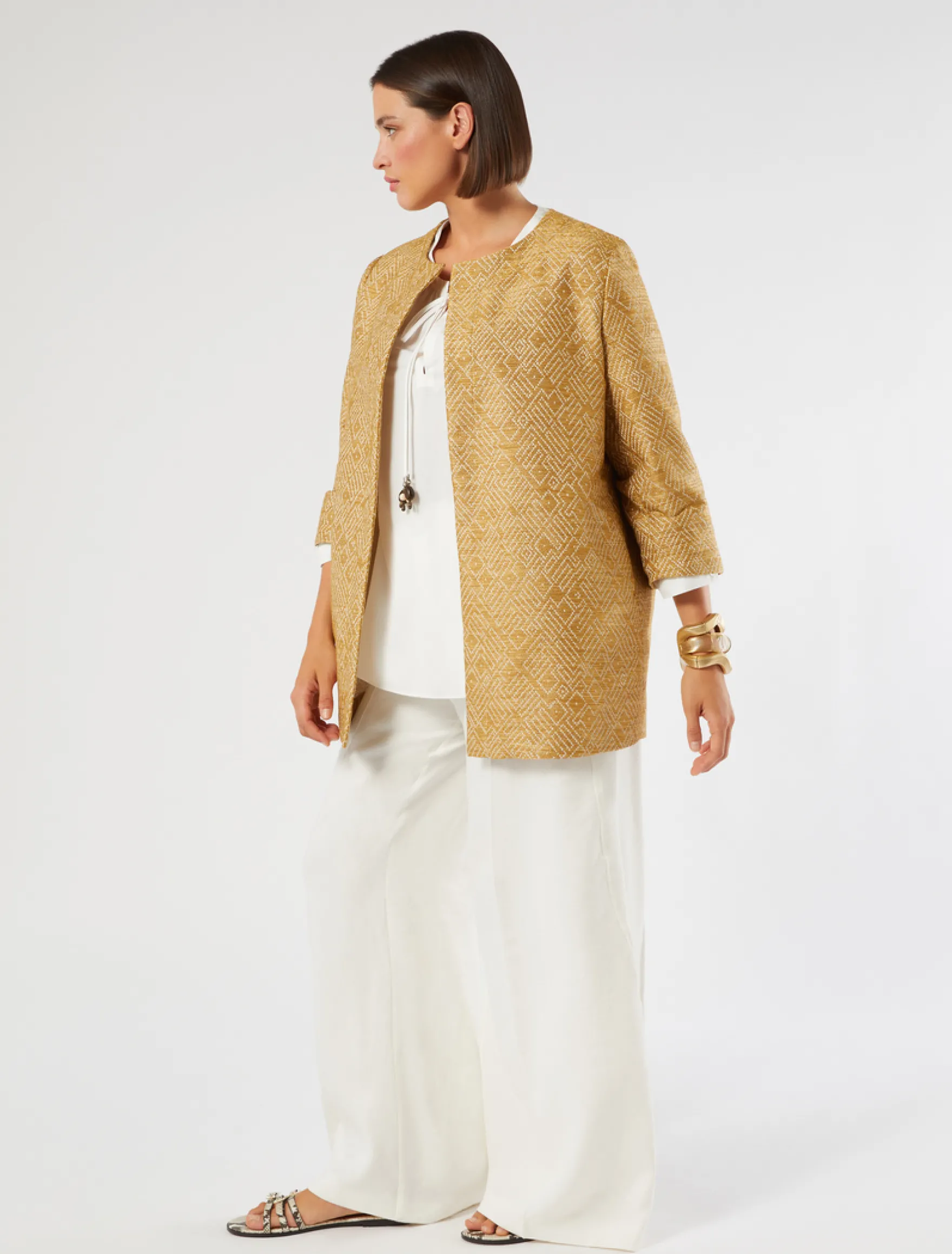 Casacca jacquard - VERDE OLIVA