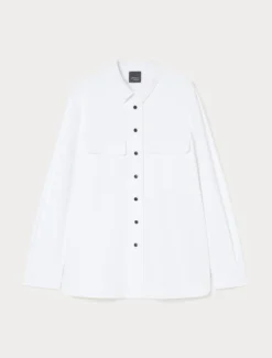Casacca overshirt in felpa - BIANCO